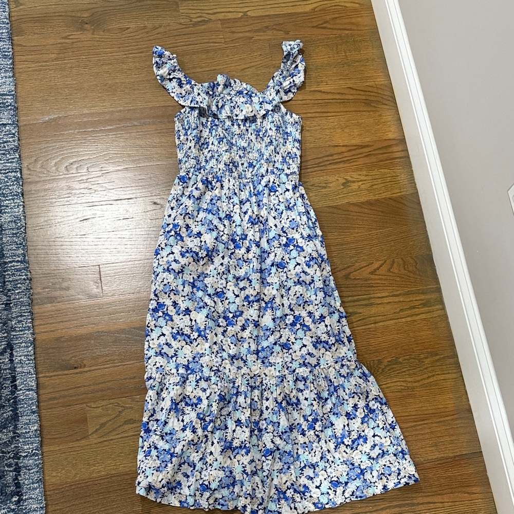 GAP Blue and White Floral Maxi Dress